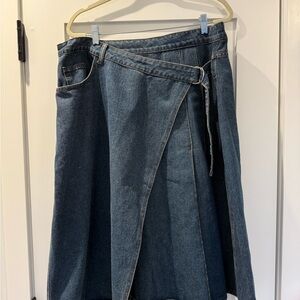 Cider Blue Denim A-Line Skirt